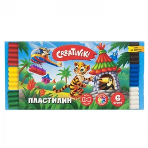 Пластилин 6 цветов Creativiki, 90г, 56 уп.