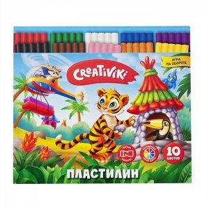 Пластилин 10 цветов Creativiki, 150г, 38 уп.