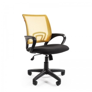 Кресло офисное Easy Chair 304 TC, ткань черная, сетка желтая, пластик