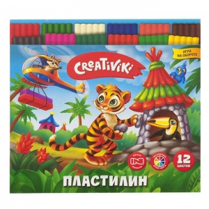 Пластилин 12 цветов Creativiki, 180г (ПЛ12КР), 32 уп.