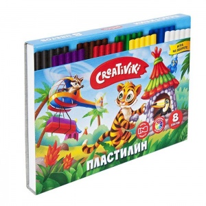 Пластилин 8 цветов Creativiki, 120г, 48 уп.