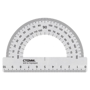 Транспортир 10см, 180° Стамм, металлический (ТР-31662)