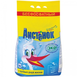 Стиральный порошок универсальный Аистенок "Волшебный вихрь", бесфосфатный, 4кг (4301010015)