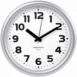 Часы настенные аналоговые Troyka 21270216, круглые, 24x24x3см, серебристая рамка (21270216)